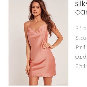 Silky Cowl Front Cami Dress Nude